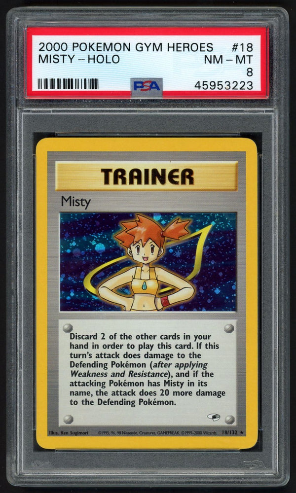 Mistys Holo Gym Heroes 18/132, PSA 8 Pokemon Card