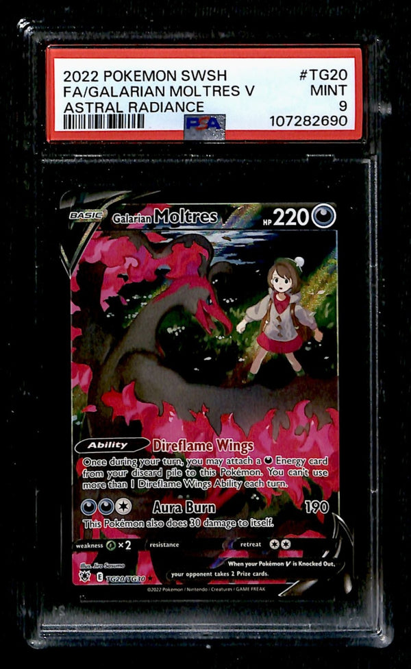 Galarian Moltres V Astral Radiance TG20/TG30, PSA 9 Pokemon Card