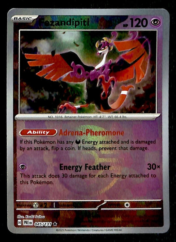 Fezandipiti Pokeball Ball Reverse Prismatic Evoloutions 045/131, NM Pokemon Card
