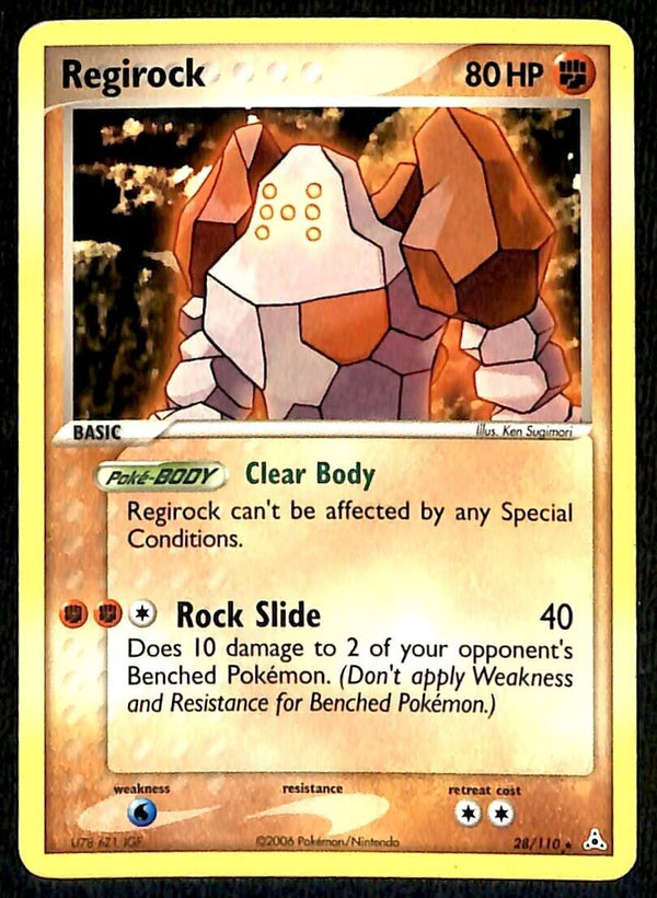 Regirock Holon Phantoms EX, 28/110 Pokemon Card