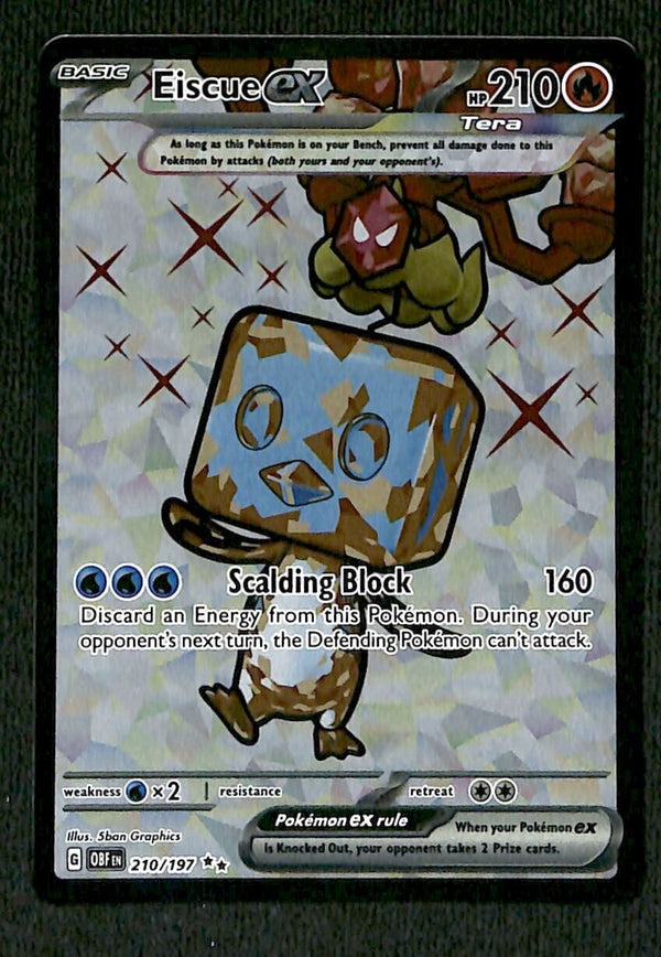 Eiscue ex Obsidian Flames 210/197, NM Pokemon Card Eiscue ex Obsidian Flames 210/197, NM Pokemon Card