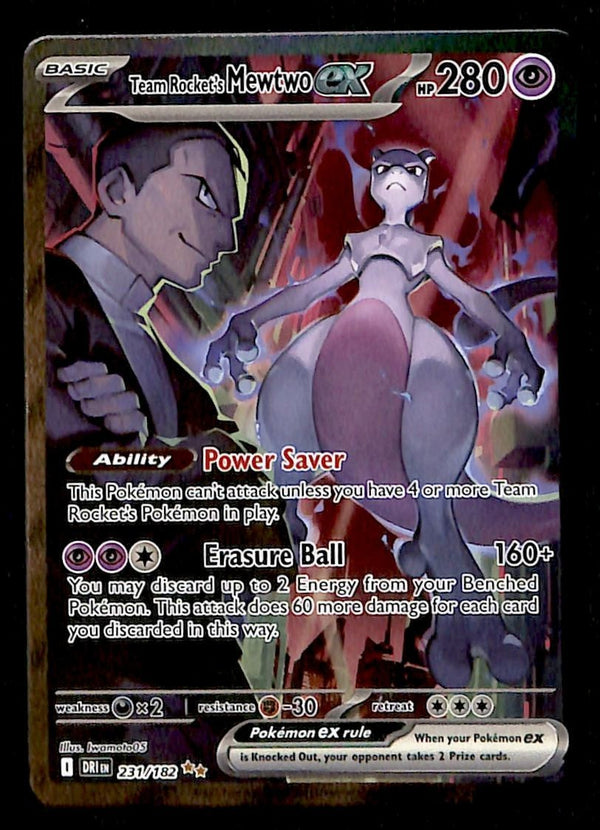 Team Rocket's Mewtwo Illustration Rare Destined Rivals 231/182, NM PokemonCard