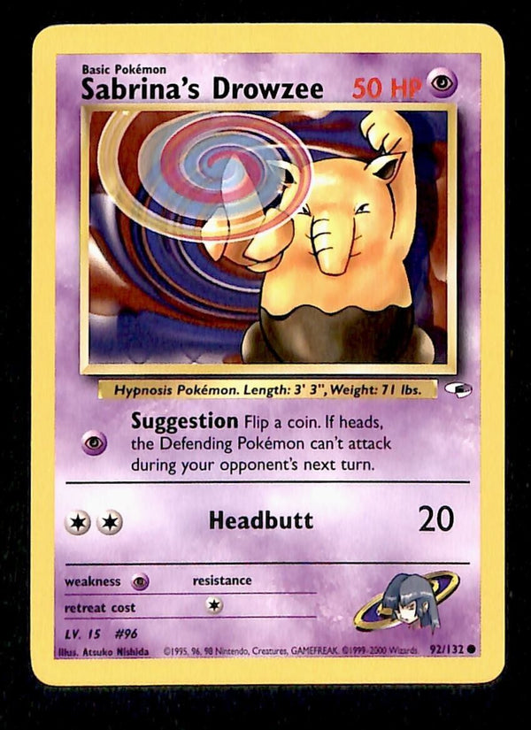 Sabrina's Drowzee Gym Heroes EX,  92/132 Pokemon Card.