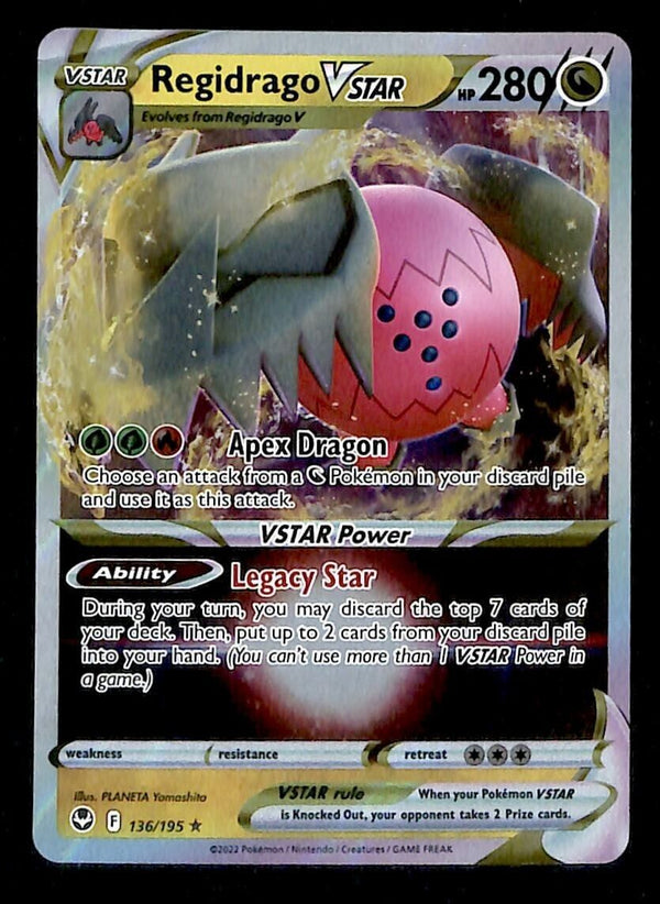 Regidrago Vstar Ultra Rare Silver Tempest 136/195, NM Pokemon Card Regidrago Vstar Ultra Rare Silver Tempest 136/195, NM Pokemon Card