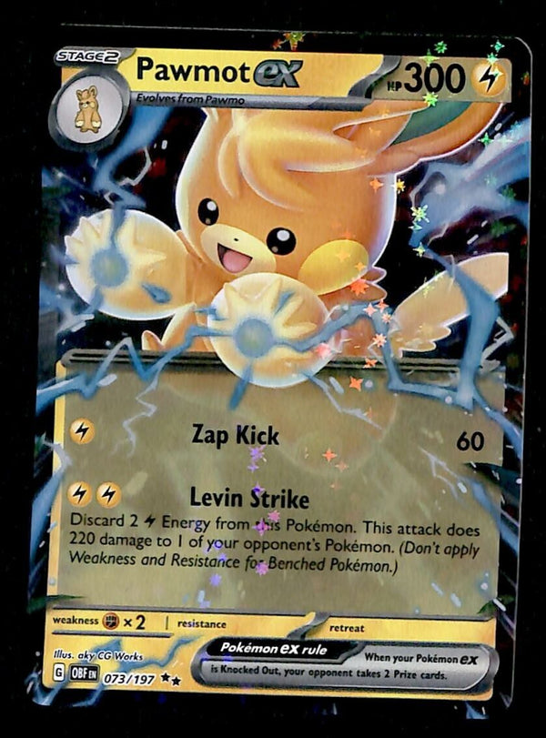 Pawmot EX Ultra Rare Obsidian Flames 073/197, EX Pokemon Card Pawmot EX Ultra Rare Obsidian Flames 073/197, EX Pokemon Card