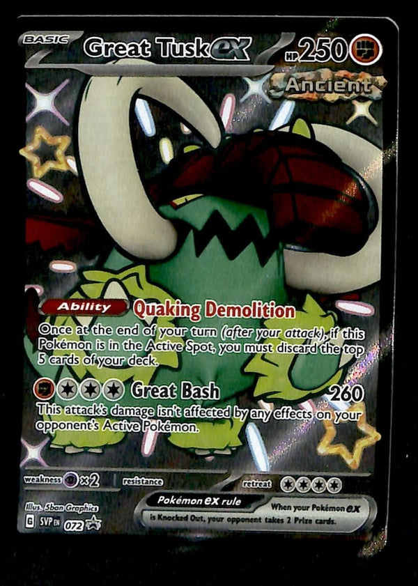 Great Tusk EX Full Art Black Star Promo SVP 072, NM Pokemon Card