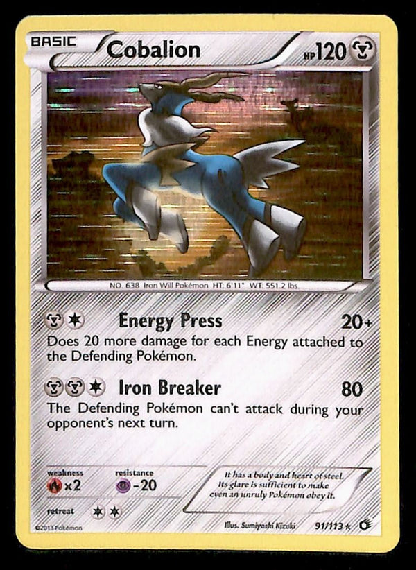 Cobalion Holo Rare Legendary Treasures 91/113, NM Pokemon Card