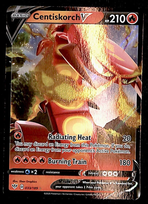 Centiskorch V Ultra Rare Darkness Ablaze 033/189, NM Pokemon Card