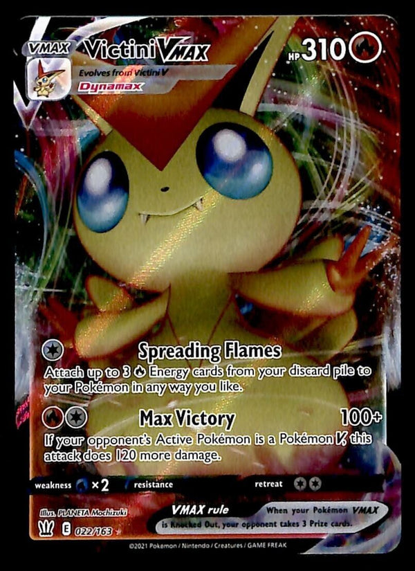 Victini VMAX Ultra Rare Battle Styles 022/163, NM Pokemon Card Victini VMAX Ultra Rare Battle Styles 022/163, NM Pokemon Card