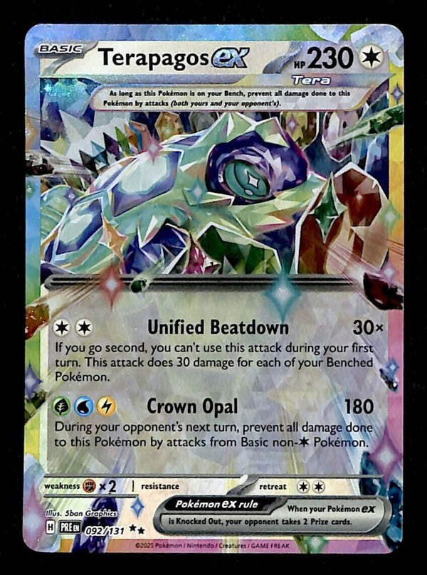 Terapagos EX Ultra Rare Prismatic Evoloutions 092/131, NM Pokemon Card