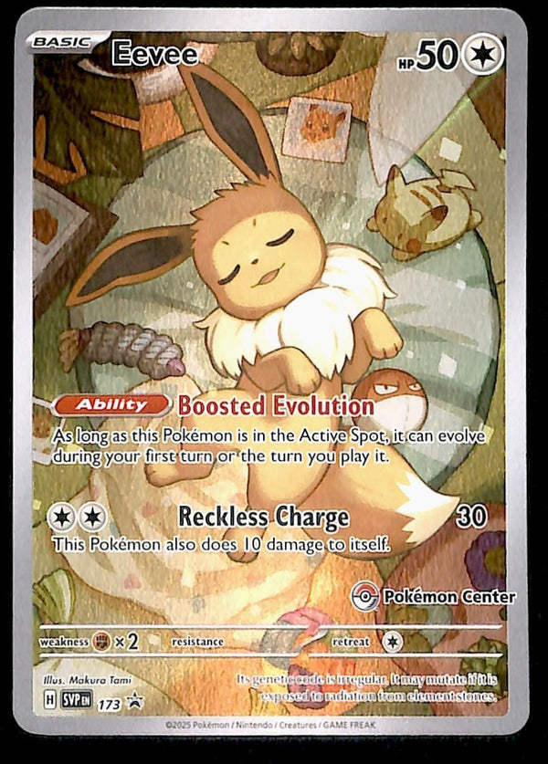 Eevee Illustration SVP 173 Pokemon Center Stamped, NM Pokemon Card