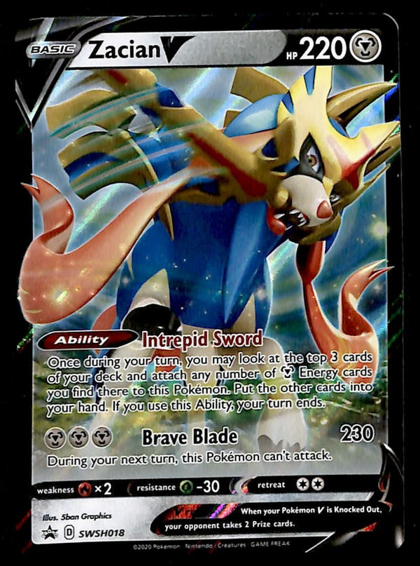 Zacian V Black Star Promo SWSH018, NM Pokemon Card