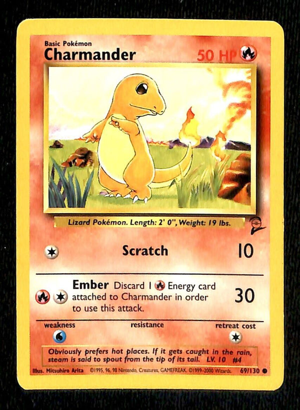 Charmander Base Set 2 EX, 69/130 Pokemon Card Charmander Base Set 2 EX, 69/130 Pokemon Card