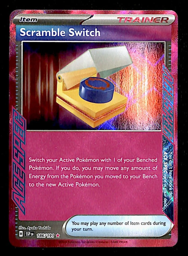 Scramble Switch Ace Spec Surging Sparks 186/191, NM Pokemon Card Scramble Switch Ace Spec Surging Sparks 186/191, NM Pokemon Card