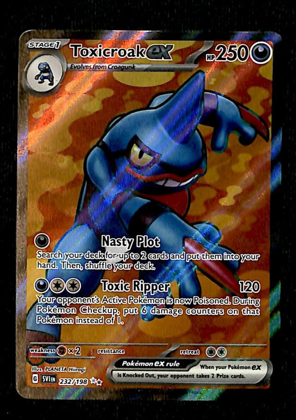 Toxicroak  ex Full Art Card Scarlet & Violet Base 232/198, NM Pokemon Card