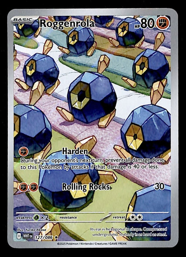 Roggenrola Illustration Rare White Flare 127/086, NM Pokemon Card