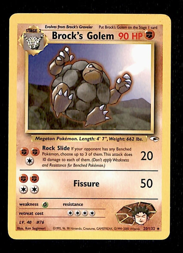 Brocks Golem Gym Heroes EX,  20/132 Pokemon Card.