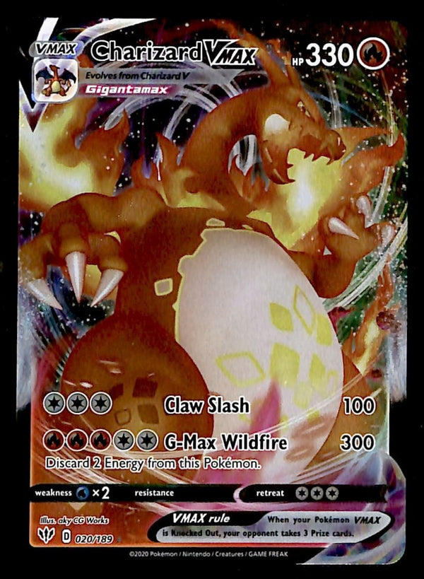 Charizard Vmax Full Art Darkness Ablaze 020/189, NM Pokemon Card Charizard Vmax Full Art Darkness Ablaze 020/189, NM Pokemon Card