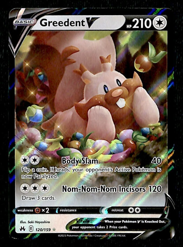 Greedent V Ultra Rare Crown Zenith 120/159, NM Pokemon Card