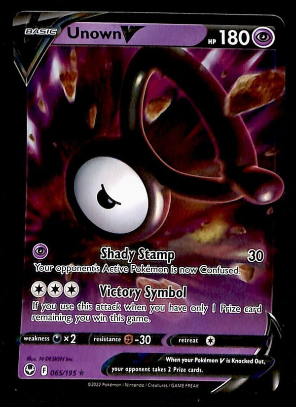 Unown V Silver Tempest 065/195, NM Pokemon Card