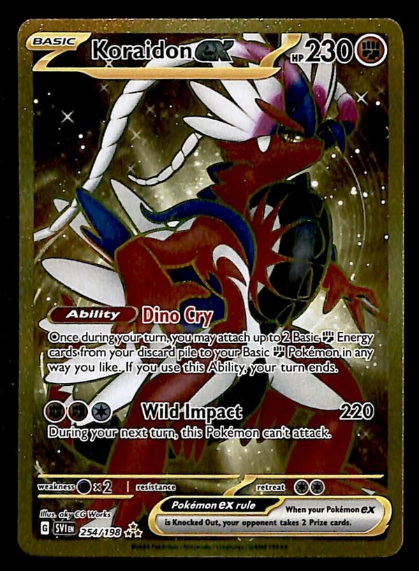 Koraidon ex Gold Card Ultra Rare Scarlet & Violet Bae 254/198, NM Poke Koraidon ex Gold Card Ultra Rare Scarlet & Violet Bae 254/198, NM Poke