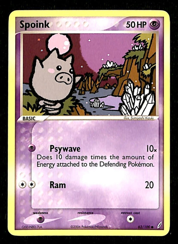 Spoink Crystal Guardians NM, 40/100 Pokemon Card