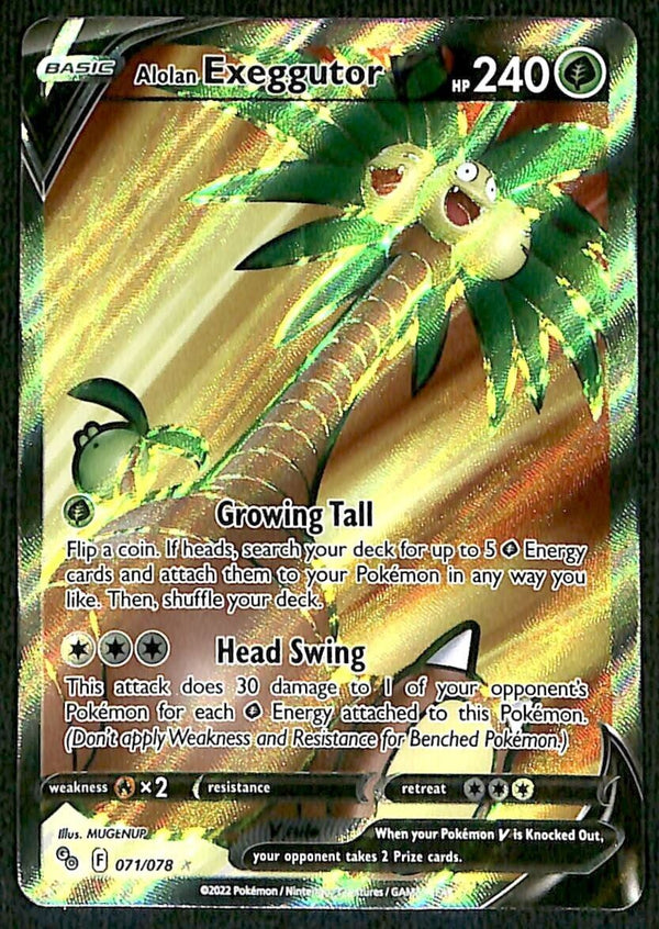 Exeggutor V Full Art Pokemon GO 071/078, NM Pokemon Card Exeggutor V Full Art Pokemon GO 071/078, NM Pokemon Card