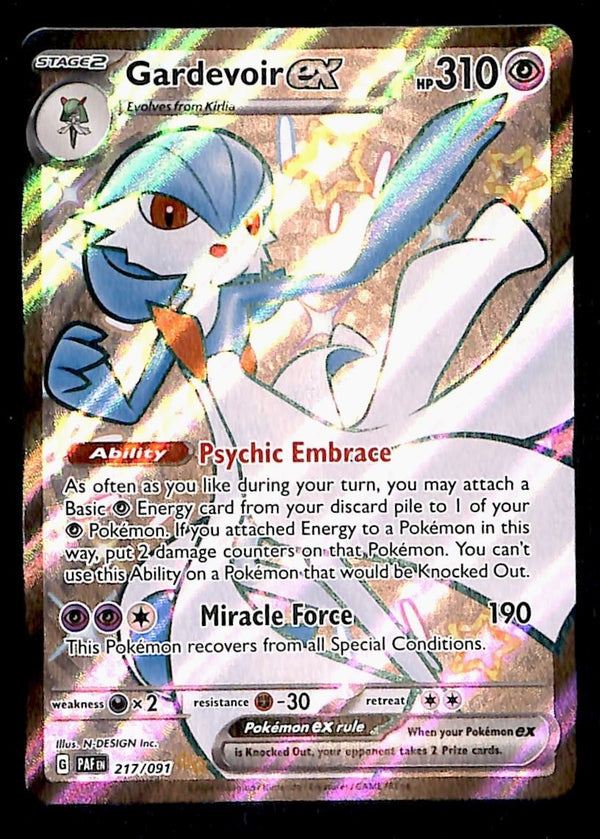 Gardevoir ex Full Art Paldean Fates 217/091, NM Pokemon Card