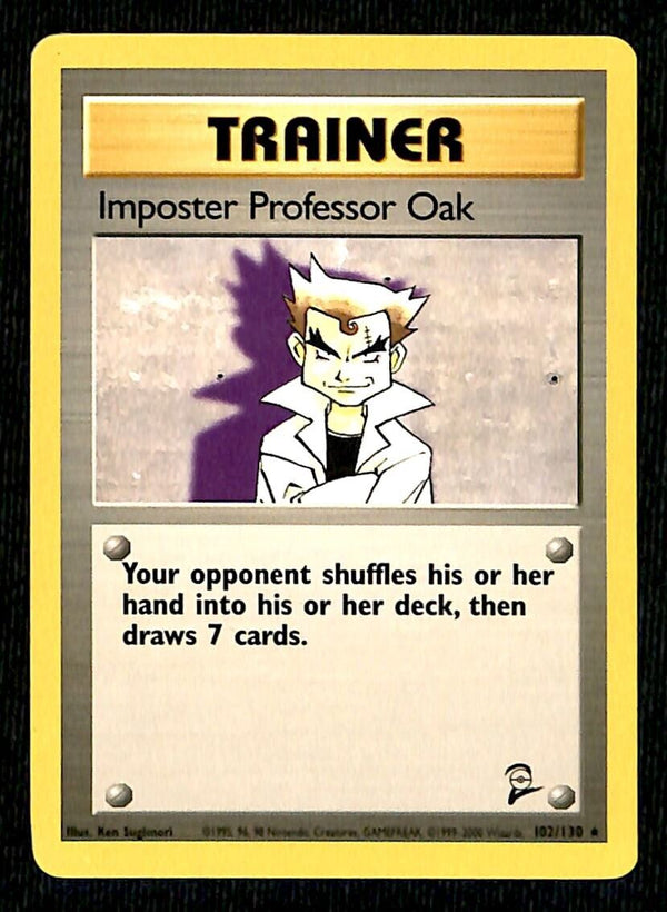 Imposter Professor Oak Base Set 2 NM, 102/130 Pokemon Card Imposter Professor Oak Base Set 2 NM, 102/130 Pokemon Card