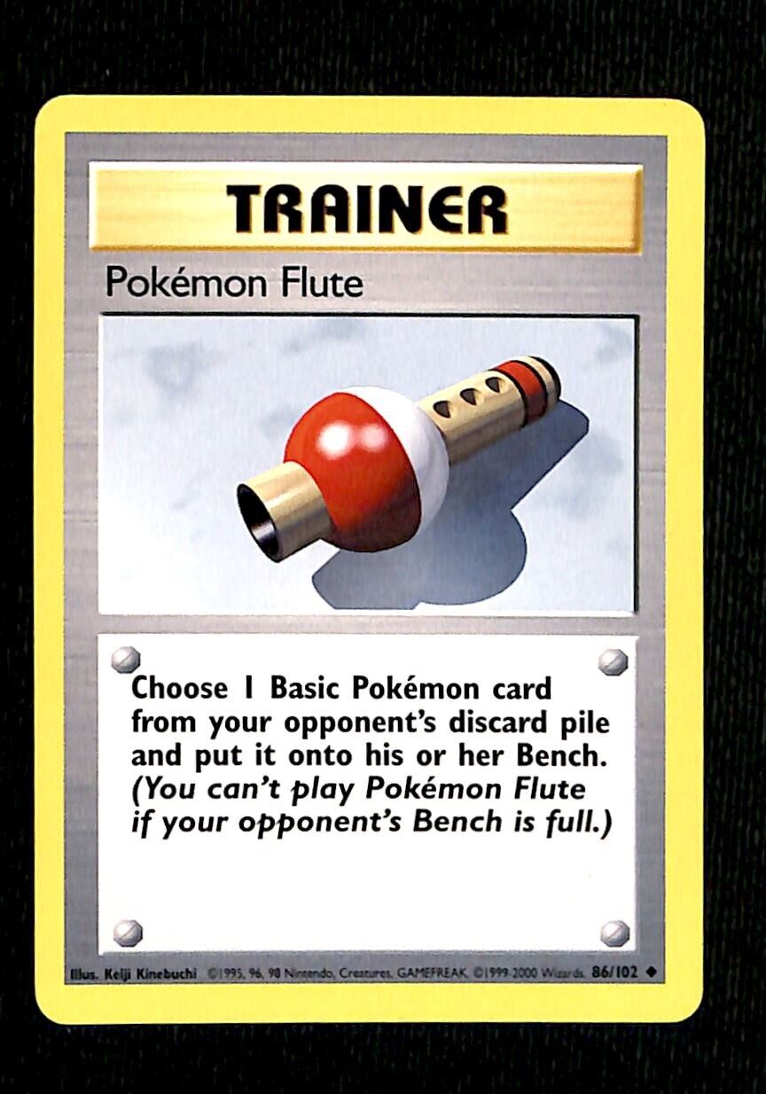 Pokemon Flute Base Set 1999-2000 Exclusive 4th Print NM, 86/102 Pokemon Card.