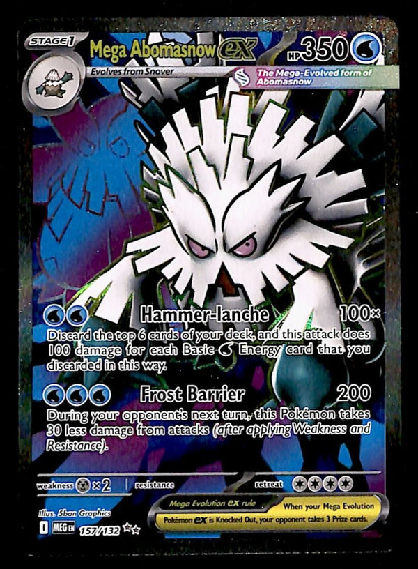 Mega Abomasnow ex Full Art Mega Evolution MEG 157/132, NM Pokemon Card