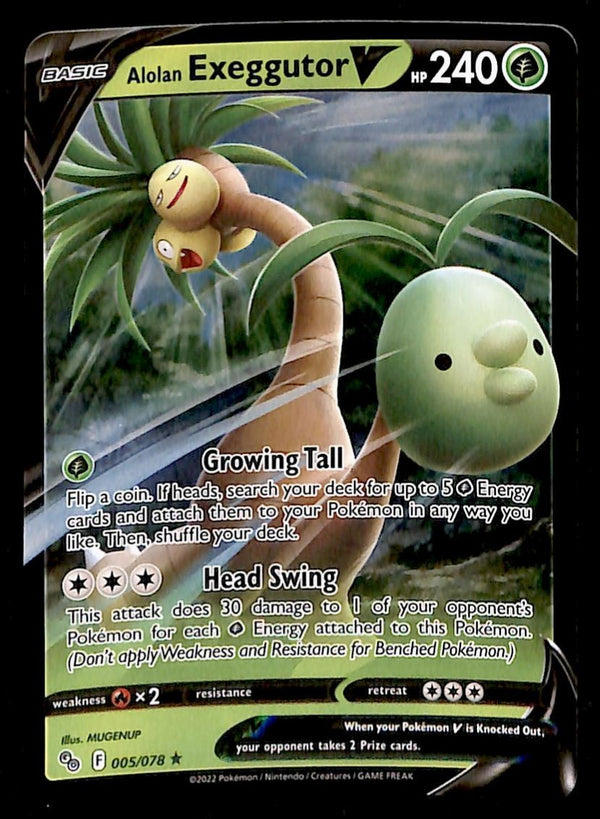 Alolan Exeggutor V Pokemon GO 005/078, NM Pokemon Card