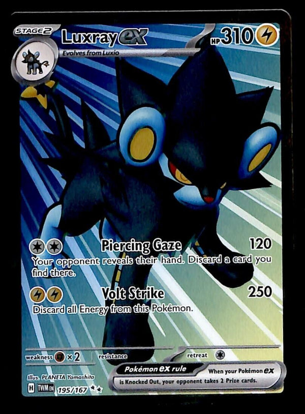 Luxray EX Full Art Ultra Rare Twilight Masquerade 195/167, NM Pokemon Luxray EX Full Art Ultra Rare Twilight Masquerade 195/167, NM Pokemon