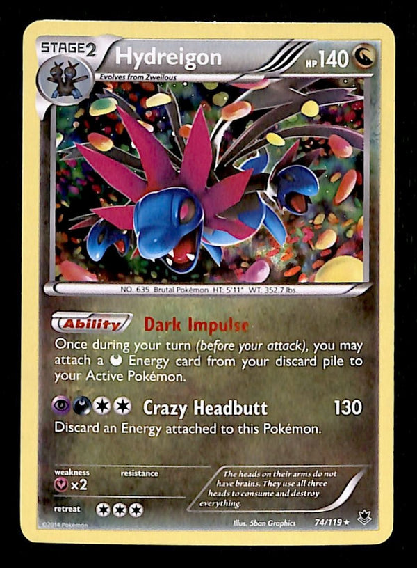Hydreigon Holo Phantom Forces 74/119, EX Pokemon Card