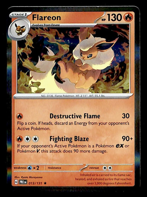 Flareon Holo Prismatic Evoloutions 013/131, NM Pokemon Card
