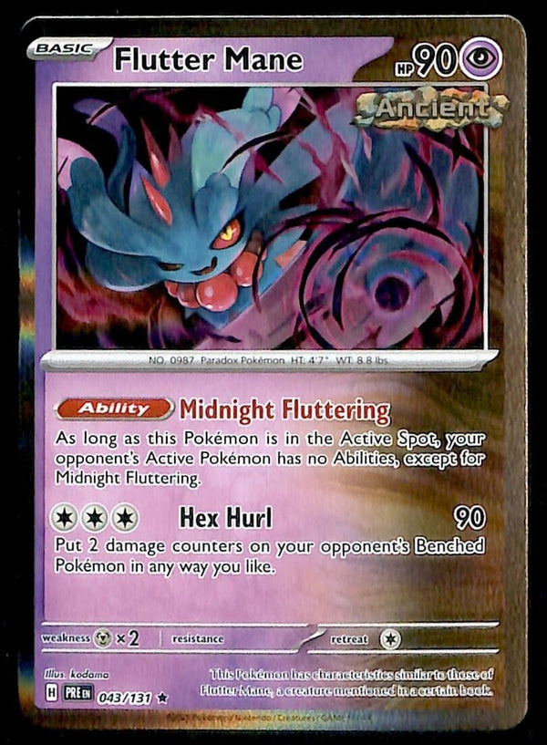 Flutter Mane Holo Prismatic Evoloutions 043/131, NM Pokemon Card Flutter Mane Holo Prismatic Evoloutions 043/131, NM Pokemon Card