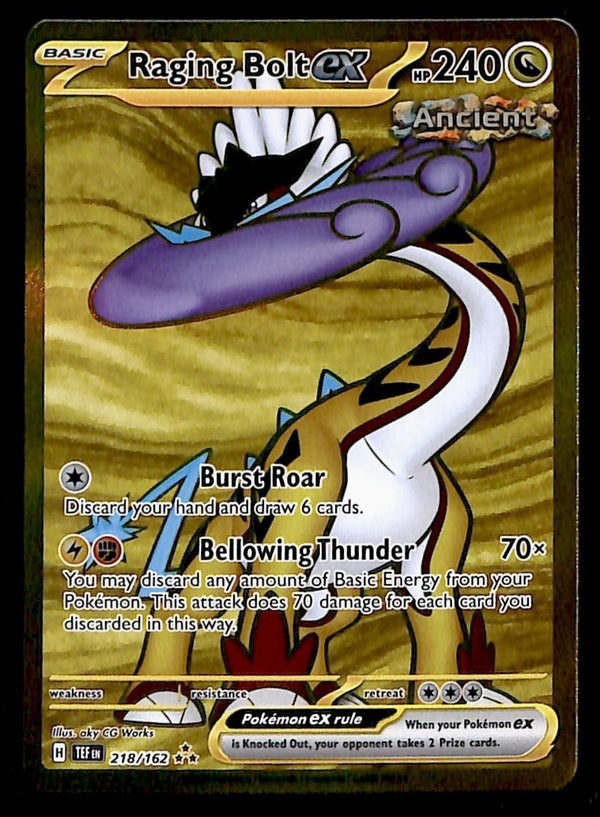 Raging Bolt Ex Hyper Rare Temporal Forces 218/162, NM Pokemon Card