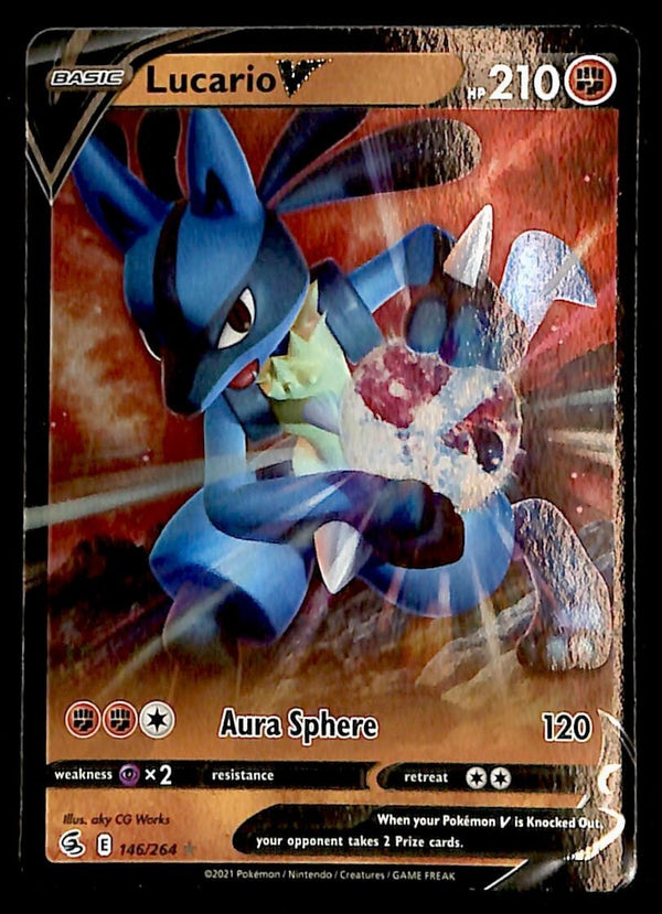 Lucario V Ultra Rare Fusion Strike 146/264, NM Pokemon Card Lucario V Ultra Rare Fusion Strike 146/264, NM Pokemon Card