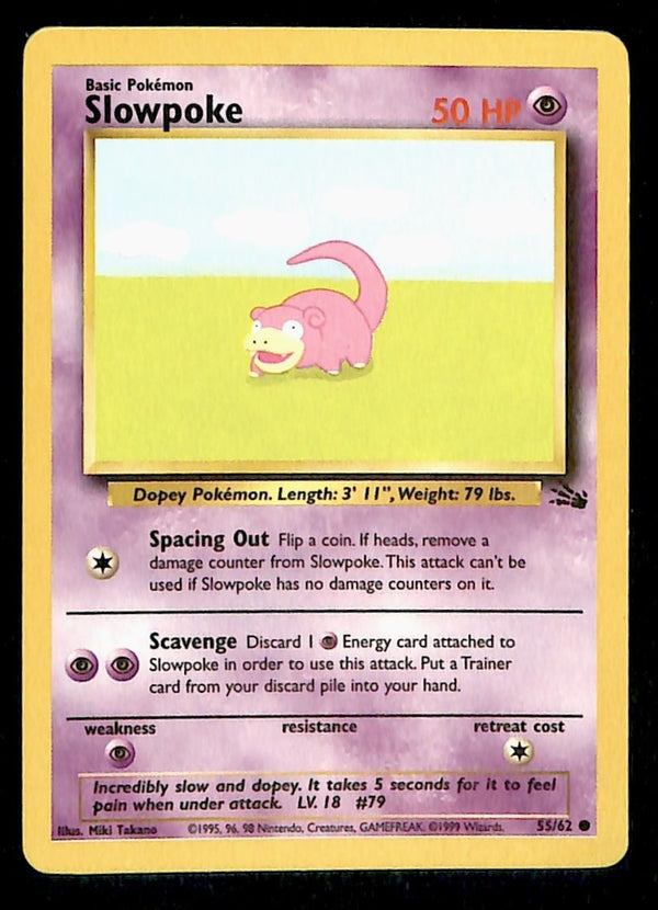Slowpoke Fossil LP, 55/62 Pokemon Card