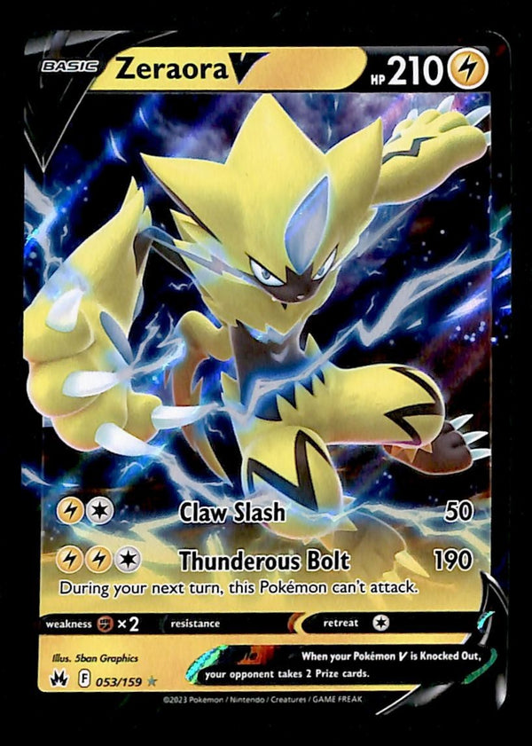 Zeraora V Crown Zenith 053/159, NM Pokemon Card