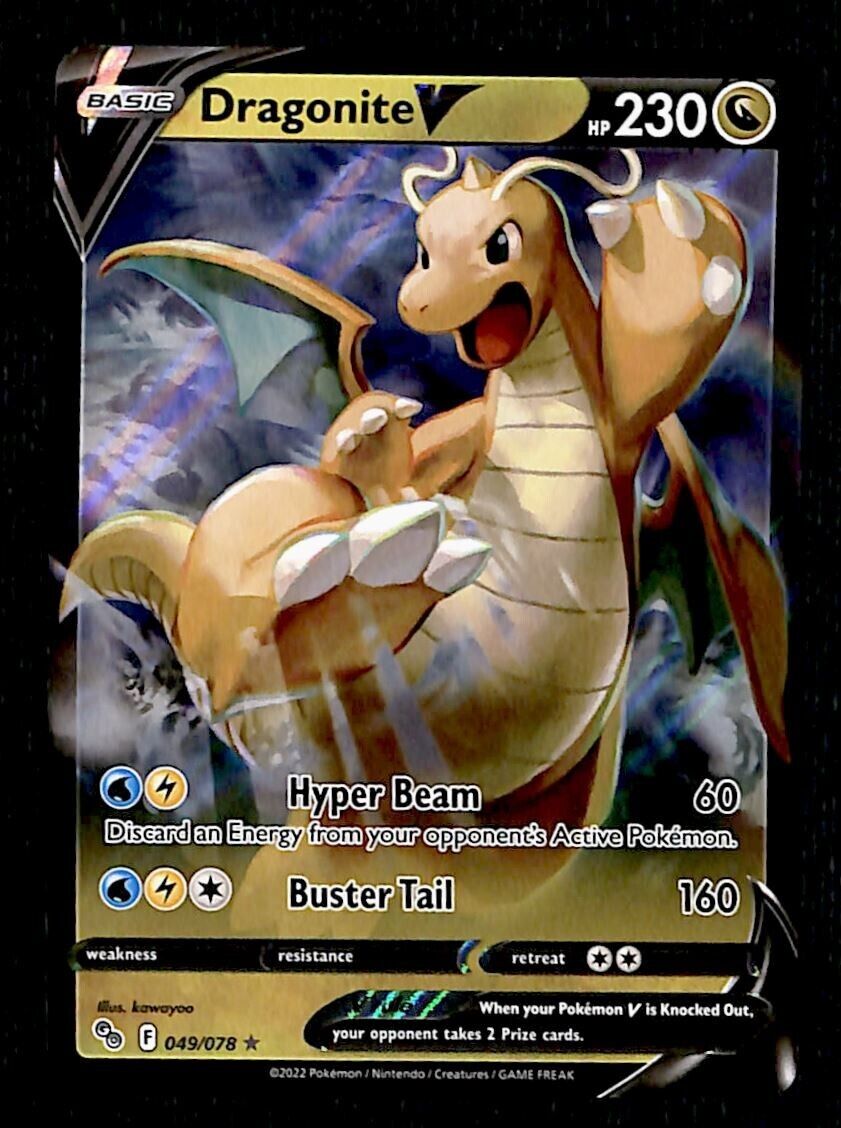 Dragonite V Ultra Rare Pokemon GO 049/078, NM Pokemon Card