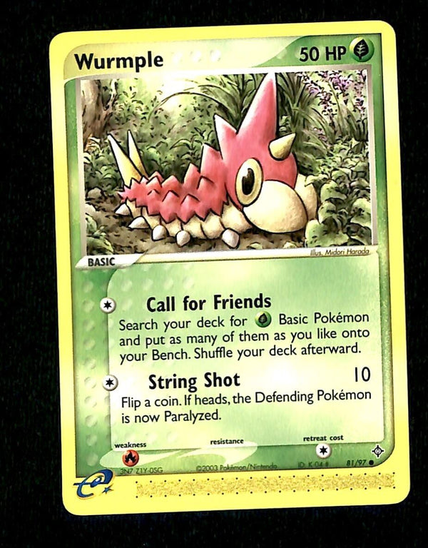 Wurmple EX Dragon NM, 81/97 Pokemon Card Wurmple EX Dragon NM, 81/97 Pokemon Card