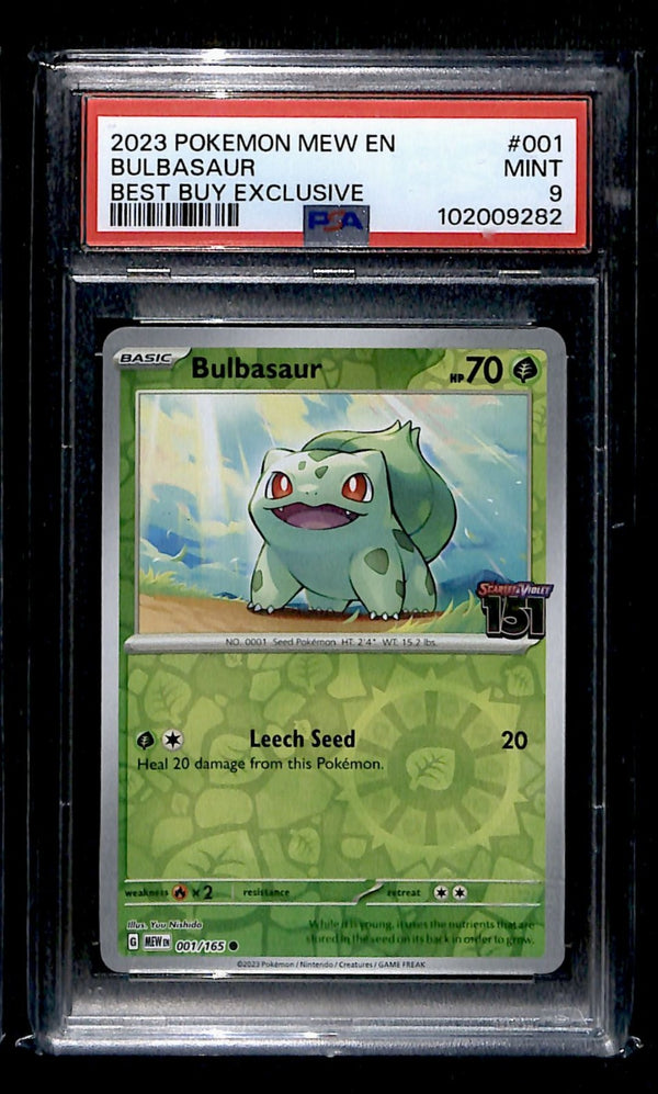 Balbasaur Stamped Reverse 151 001/165, PSA 9 Pokemon Card