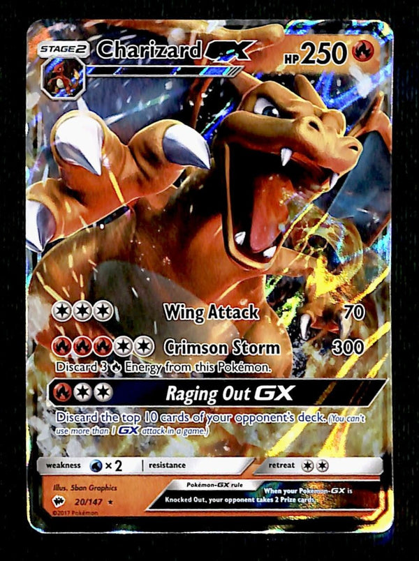 Charizard GX Burning Shadows 20/147, NM Pokemon Card
