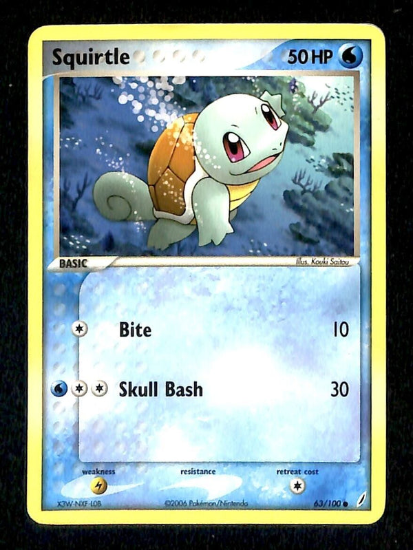 Squirtle Crystal Guardians EX, 63/100 Pokemon Card