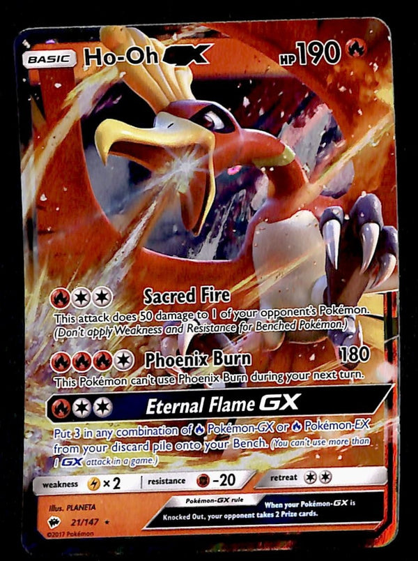 Ho-Oh GX  Ultra Rare Burning Shadows 21/147, EX Pokemon Card