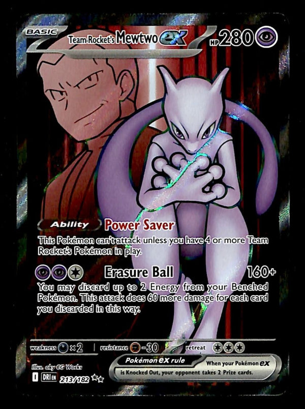 Team Rocket's Mewtwo ex Secret Rare Destined Rivals 213/182, NM Pokemo Team Rocket's Mewtwo ex Secret Rare Destined Rivals 213/182, NM Pokemo