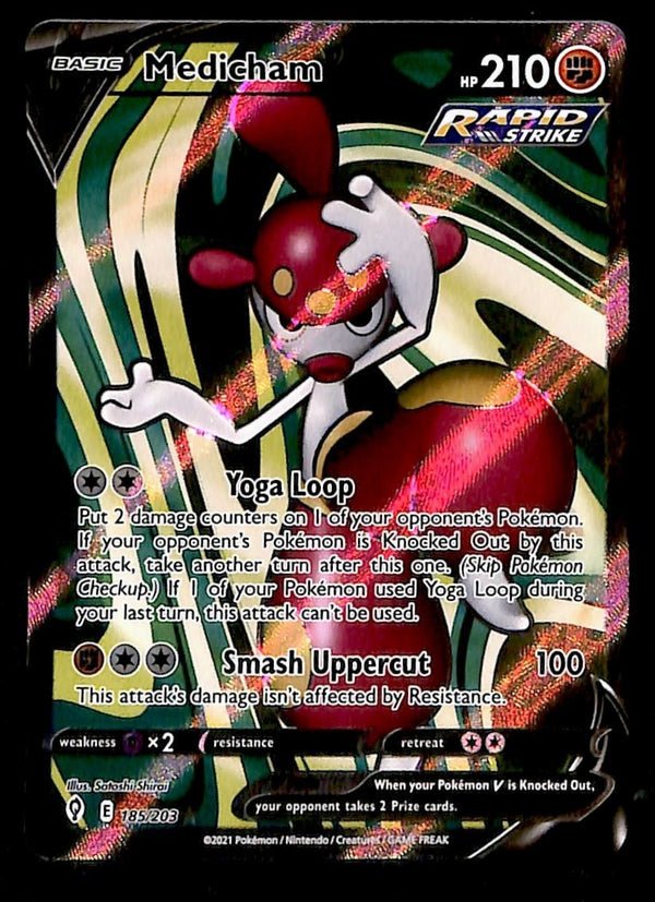 Medicham V Ultra Rare Evolving Skies 185/203, NM Pokemon Card