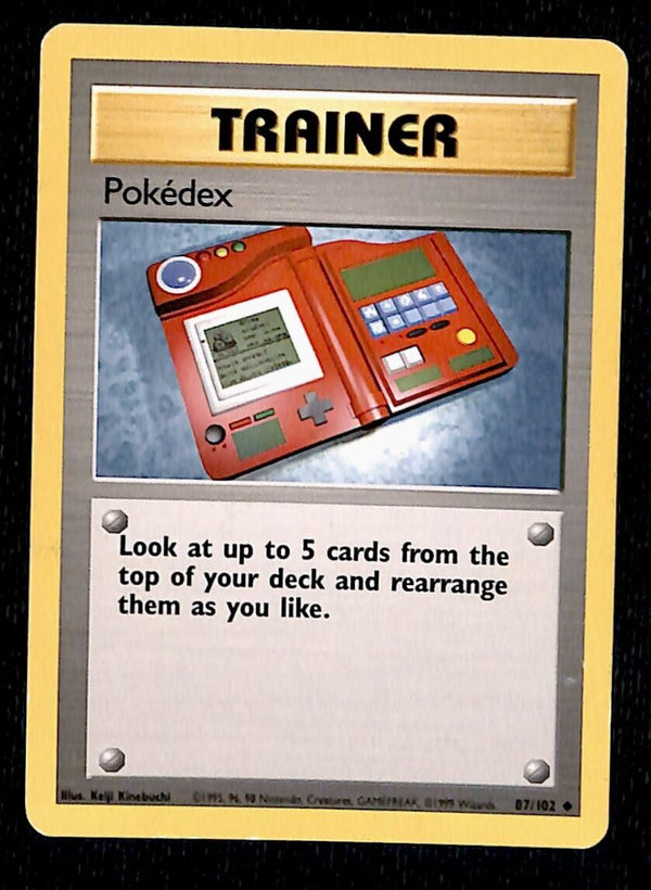 Pokedex Base Set 1999 Unlimited Print EX, 87/102 Pokemon Card.