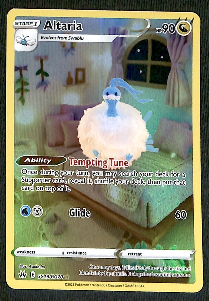 Altaria Galarian Gallery Crown Zenith GG19/GG70, NM Pokemon Card